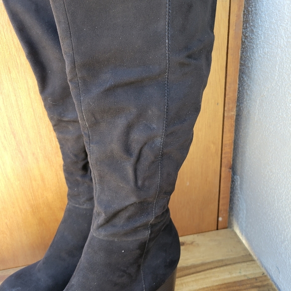 Old Navy Tall Sued Boot Black Jack Size 8 - Picture 9 of 16